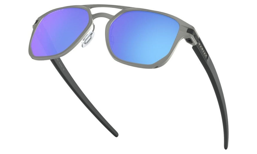 Oakley Latch Alpha Sunglasses - Matte Light Gunmetal/Prizm Sapphire Polarized