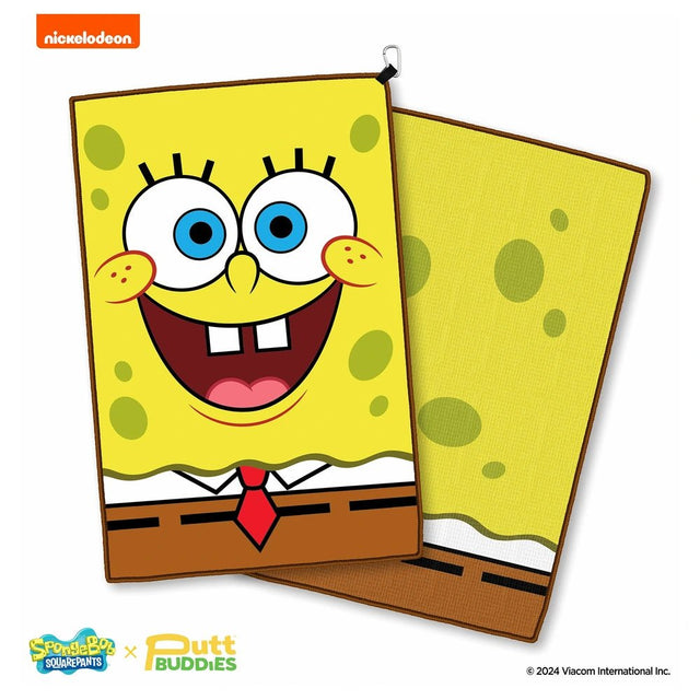 Putt Buddies SpongeBob SquarePants Double Sided Golf Towel With Bonus Plankton Ball Marker