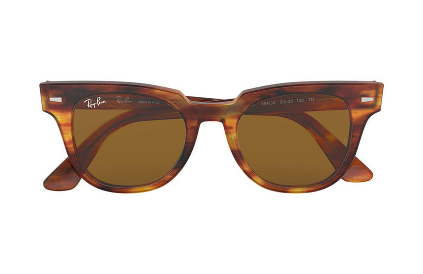 Ray-Ban Meteor Classic - Striped Havana Tortoise/Brown Classic B-15