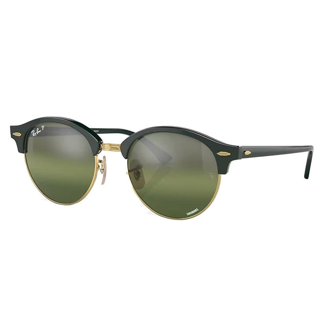 Ray-Ban Clubround Chromance - Polished Green on Gold/Green Polarized