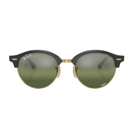 Ray-Ban Clubround Chromance - Polished Green on Gold/Green Polarized