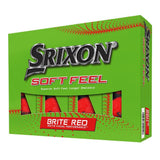 Srixon Soft Feel Brite Golf Balls - Brite Red - 2023