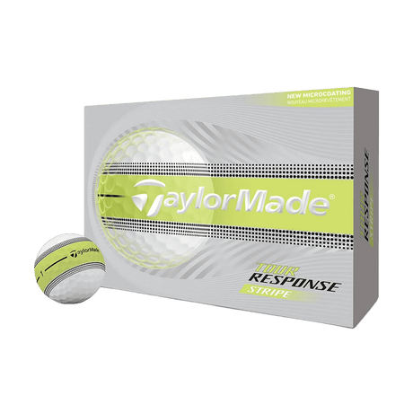 TaylorMade Tour Response Stripe Golf Balls - Neon Yellow - 2026