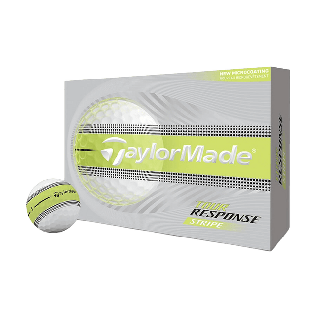 TaylorMade Tour Response Stripe Golf Balls - Neon Yellow - 2026