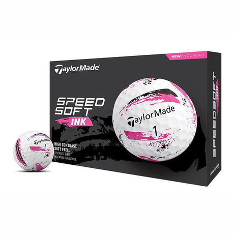 TaylorMade SpeedSoft Ink Golf Balls - Pink - 2024