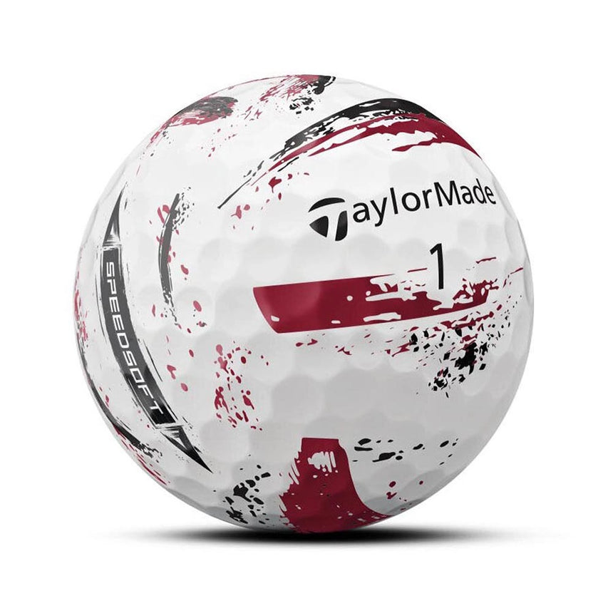 TaylorMade SpeedSoft Ink Golf Balls - Red - 2024