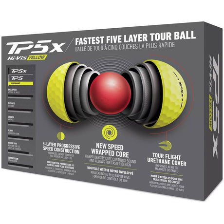 Taylormade TP5X Golf Balls - Yellow - 2024