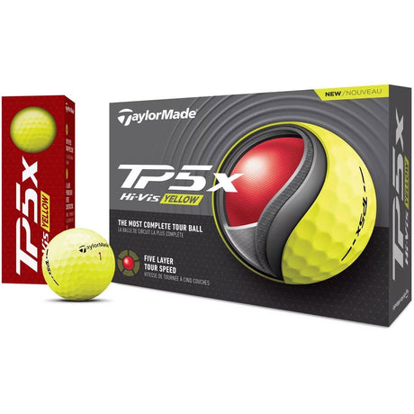 Taylormade TP5X Golf Balls - Yellow - 2024