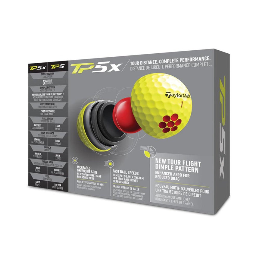 TaylorMade TP5x Golf Balls - Yellow - Prior Generation