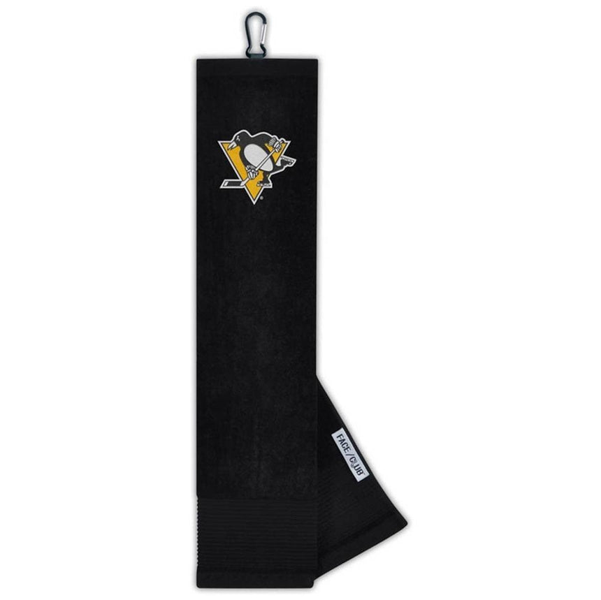 WinCraft NHL Pittsburgh Penguins Face/Club Tri-Fold Embroidered Towel