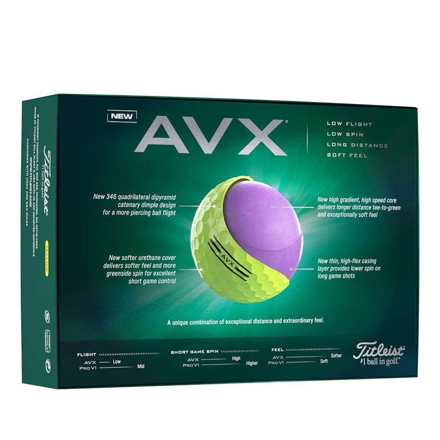 Titleist AVX Golf Balls - Yellow - 2024