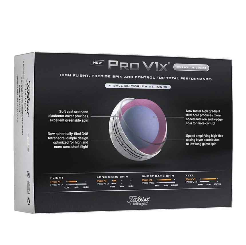 Titleist Pro V1x AIM Enhanced Alignment Golf Balls