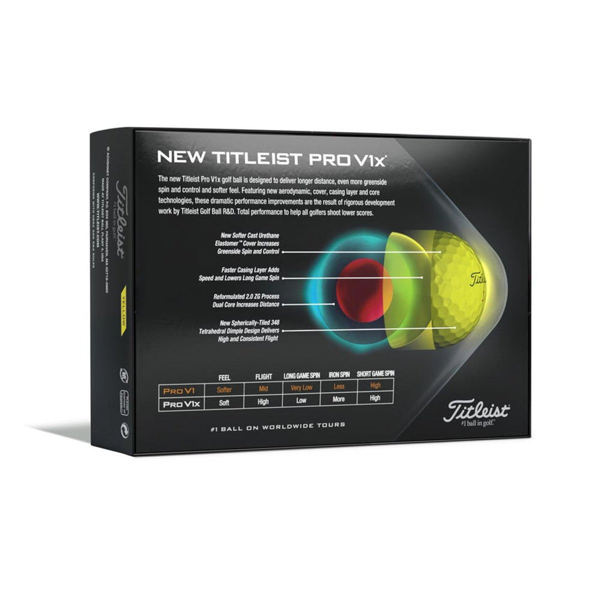 Titleist Pro V1x Golf Balls - Yellow