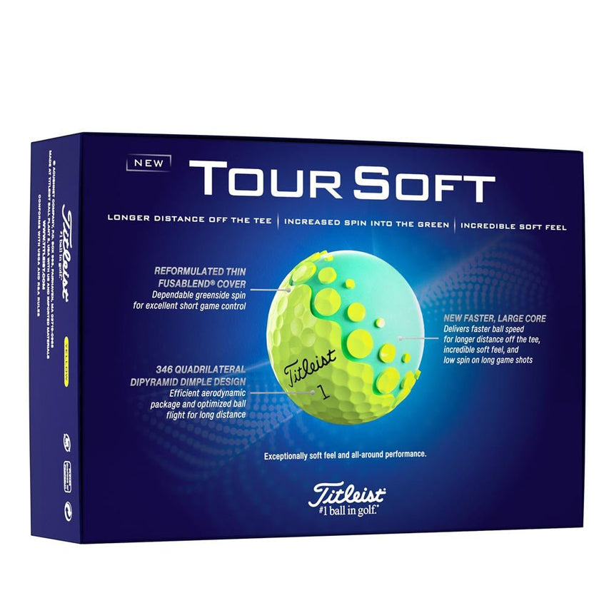 Titleist Tour Soft Golf Balls - Yellow - 2024