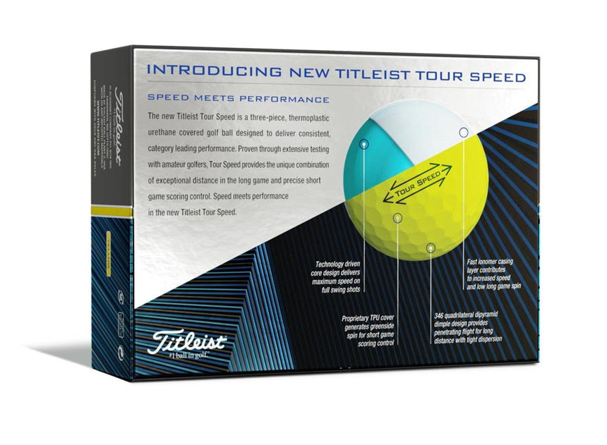 Titleist Tour Speed Golf Balls - Yellow