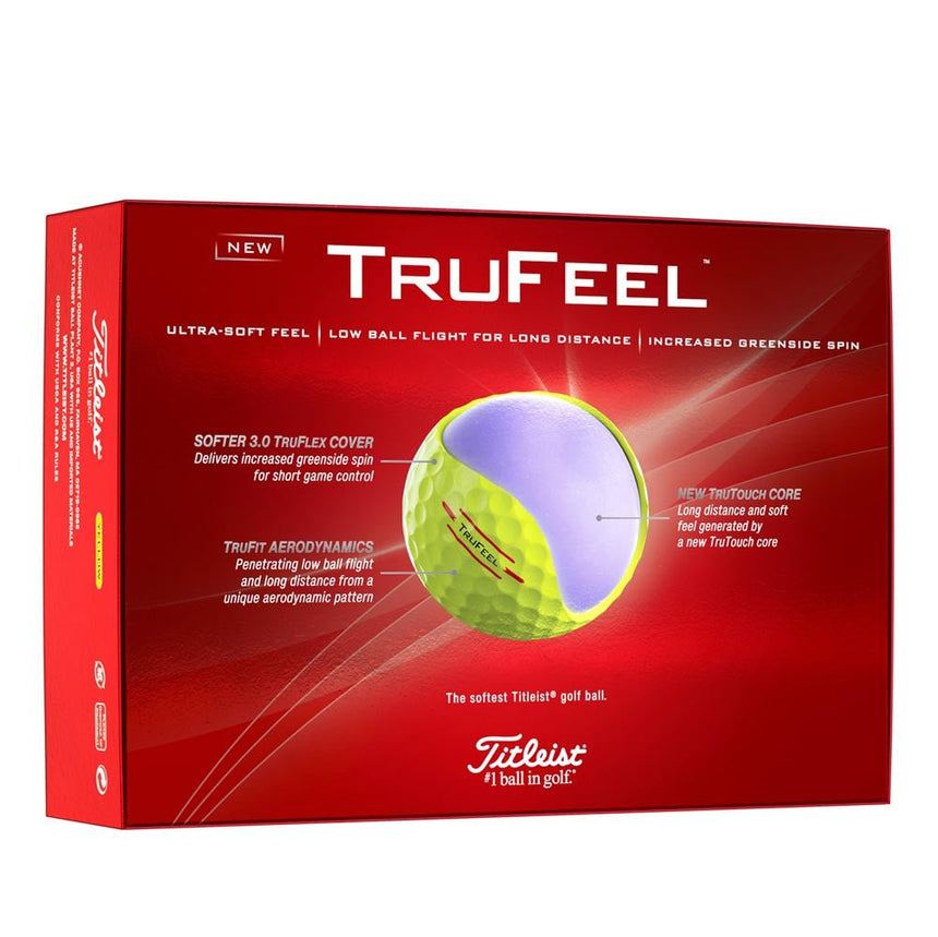 Titleist TruFeel Golf Balls - Yellow - 2024