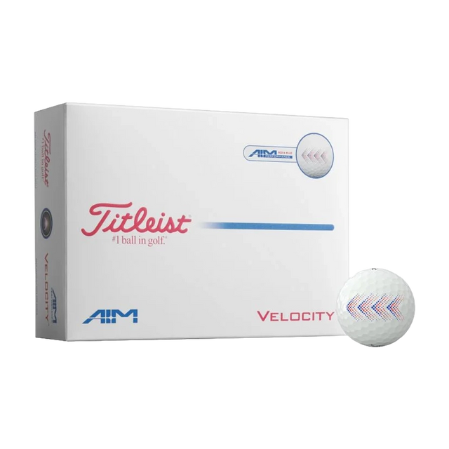 Titleist 2026 Velocity AIM Peformance Red, White, and Blue Golf Balls
