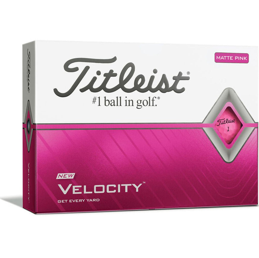 Titleist Velocity Golf Balls - Matte Pink