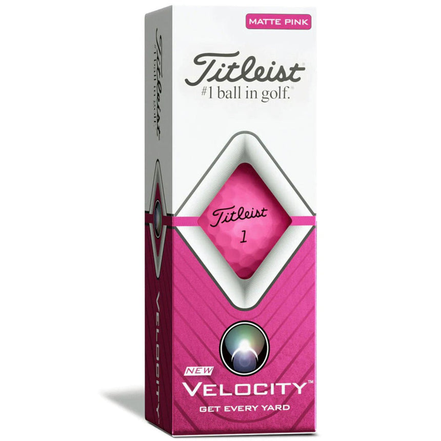 Titleist Velocity Golf Balls - Matte Pink