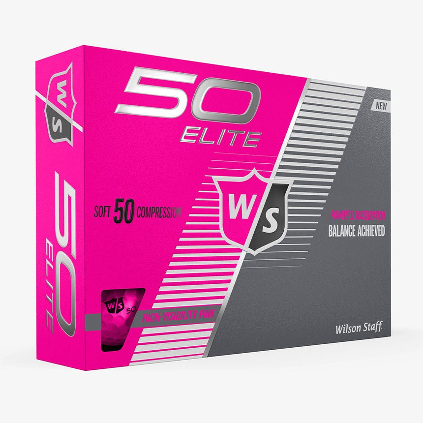 Wilson Staff Fifty Elite Golf Balls - Pink - 2023