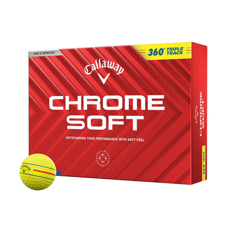 Callaway Chrome Soft 360 Triple Track Golf Balls - Yellow - 2024