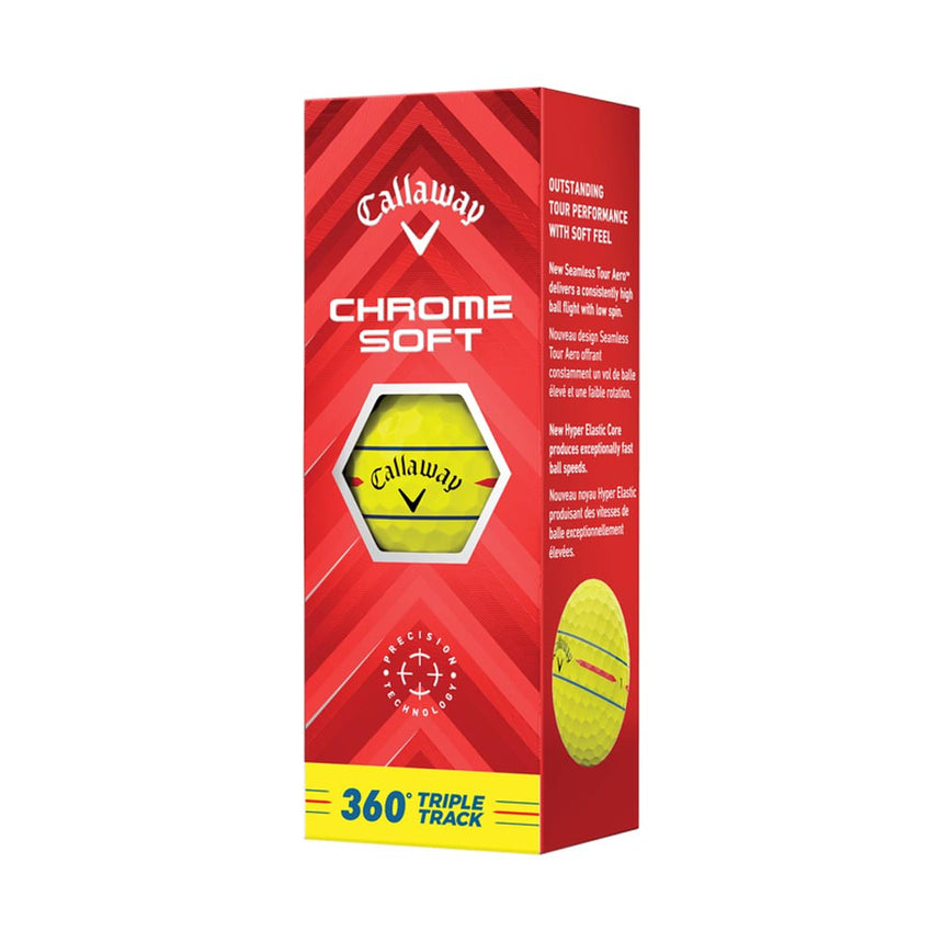 Callaway Chrome Soft 360 Triple Track Golf Balls - Yellow - 2024