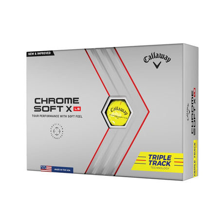 Callaway Chrome Soft X LS Triple Track Golf Balls - Yellow - 2022