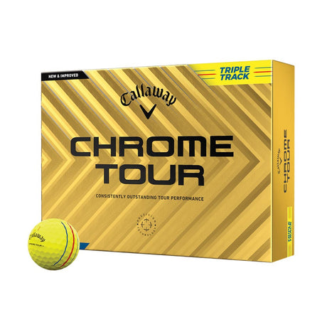 Callaway Chrome Tour Triple Track Golf Balls - Yellow - 2024