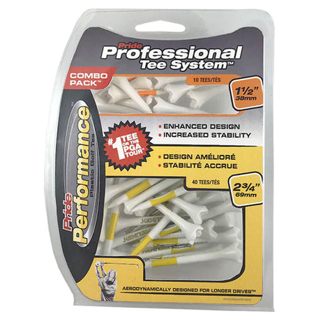 Pride Sports Professional Tee System Pride Performance 1.5" & 2.75" Golf Tees Combo - 50 Count