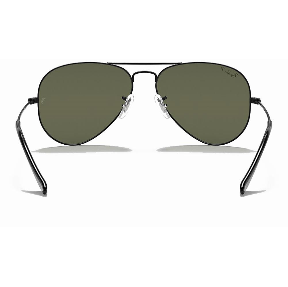 Ray-Ban Aviator Classic - Black/ Polarized Green Solid Color