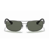 Ray-Ban RB3445 - Gunmetal Black/Green Solid Color