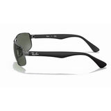 Ray-Ban RB3445 - Gunmetal Black/Green Solid Color