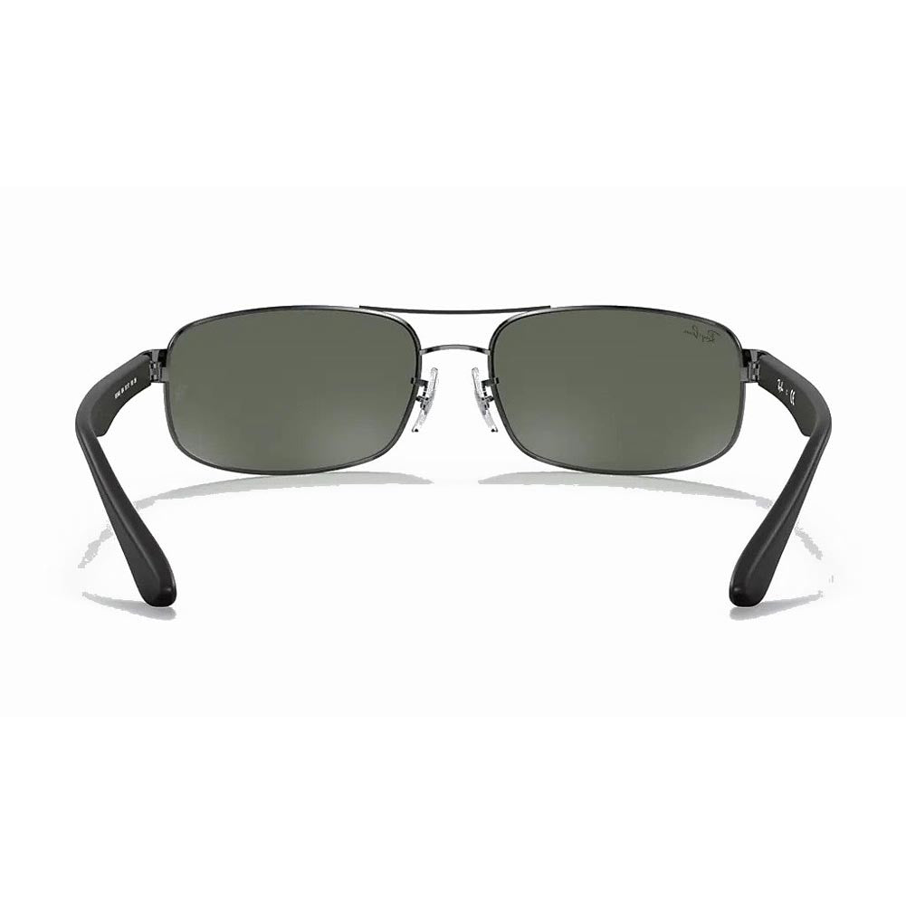 Ray-Ban RB3445 - Gunmetal Black/Green Solid Color