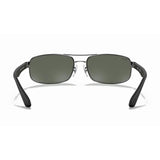Ray-Ban RB3445 - Gunmetal Black/Green Solid Color