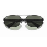 Ray-Ban RB3445 - Gunmetal Black/Green Solid Color