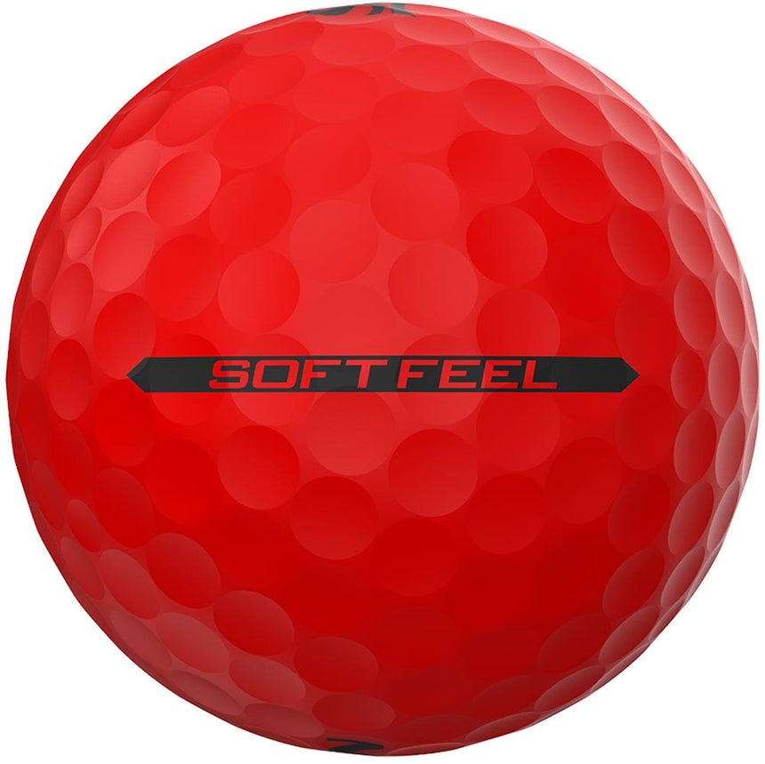 Srixon Soft Feel Brite Golf Balls - Brite Red - 2023