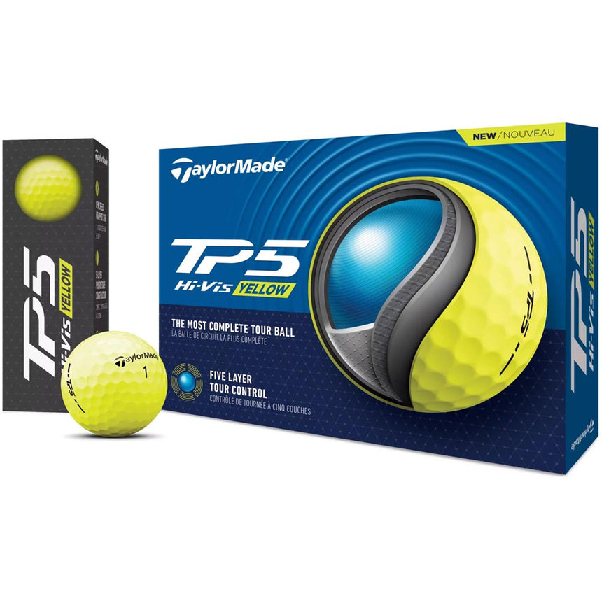 Taylormade TP5 Golf Balls - Yellow - 2024