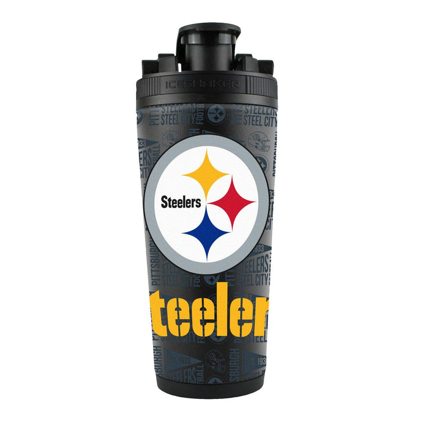 Team Effort NFL Pittsburgh Steelers Stainless Steel 4D Ice Shaker - 26 oz