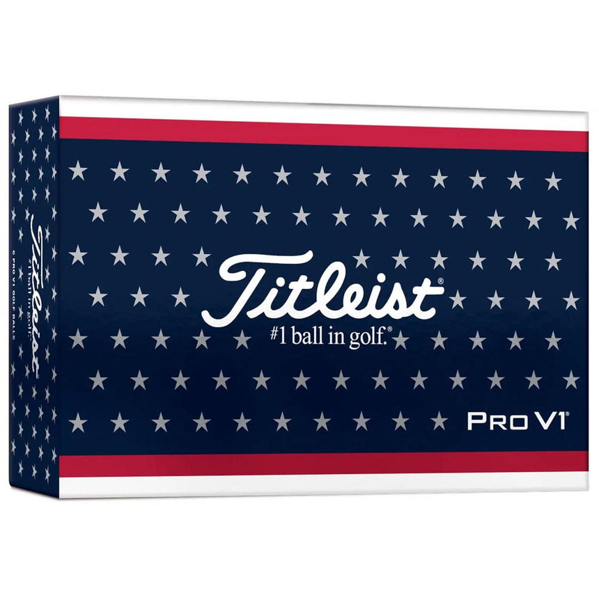 Titleist Pro V1 Golf Balls - USA Flag - 6 Pack