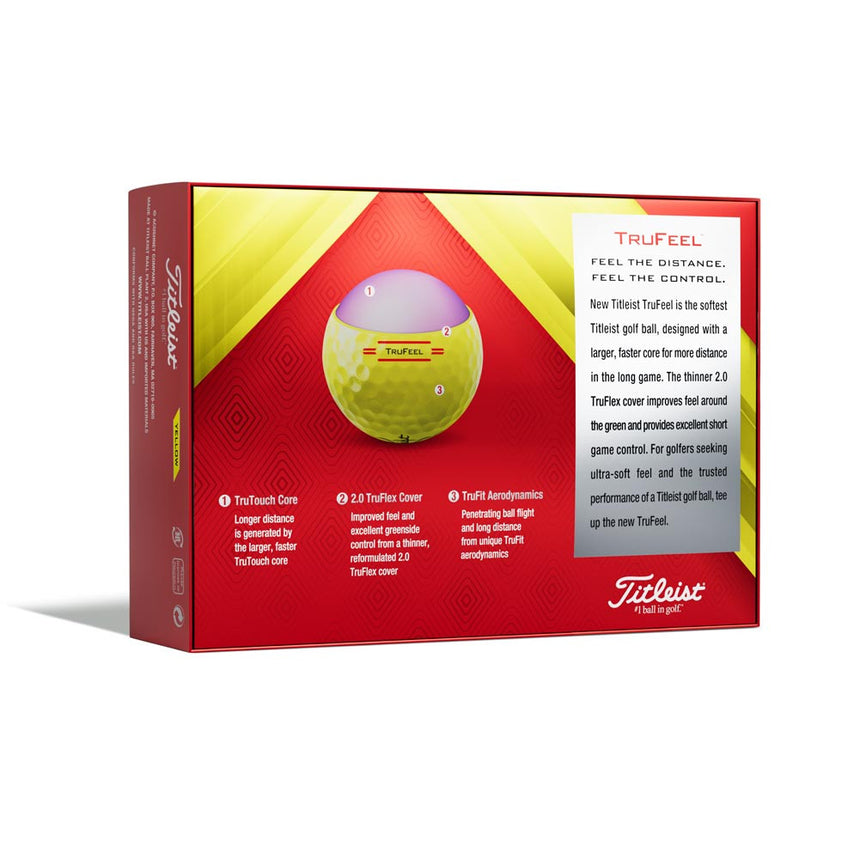 Titleist TruFeel Golf Balls - Yellow - 2022