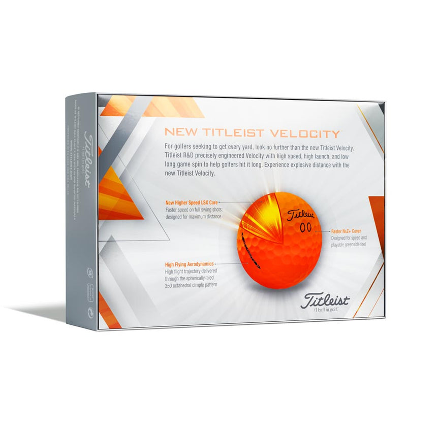 Titleist Velocity Golf Balls - Orange - 2022